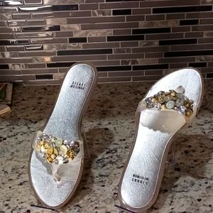 Stuart Weizman Rubber Beaded Accents Flip Flops.
